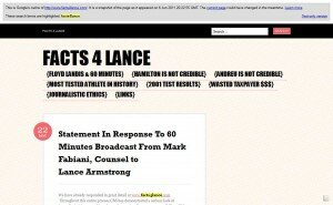 Facts 4 Lance1 300x185 Lance Armstrong takes reputation site offline